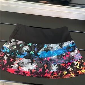 Lucky in Love Black and Blue Skater Mini Skirt